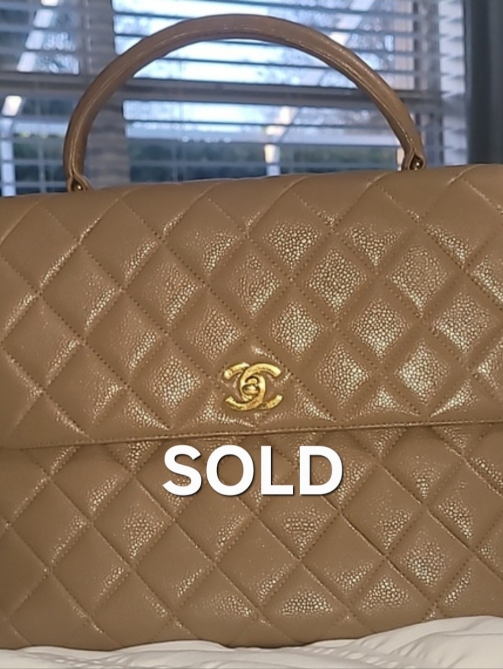 *SOLD CHANEL VINTAGE BEIGE SOFT CAVIAR KELLY BAG